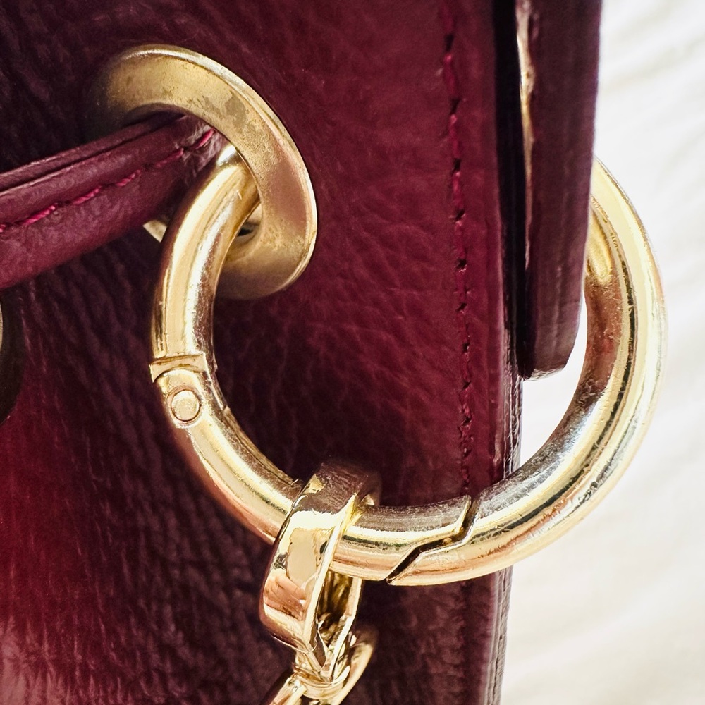 NWT Handmade Anna Paola Italy Leather Bucket Purse – Ruby Burgundy - Picture 15 of 15